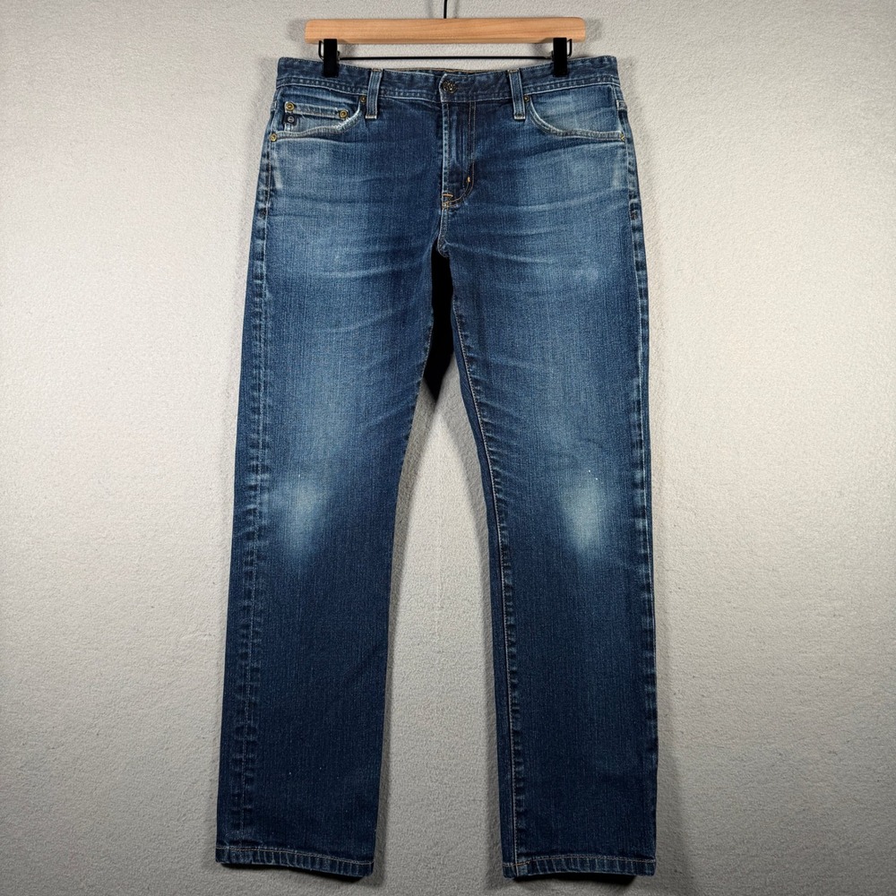 AG Adriano Goldschmied The Everett Slim Straight Jeans Blue 33x32 Mens 34x28